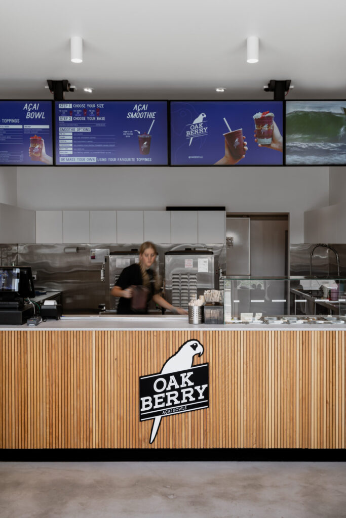 Oakberry Acai commercial hospitality fitout done by Total Fitouts Sunshine Coast North