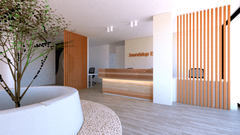 ENT design render completed by commercial interior designer Leah from Total Fitouts Perth South