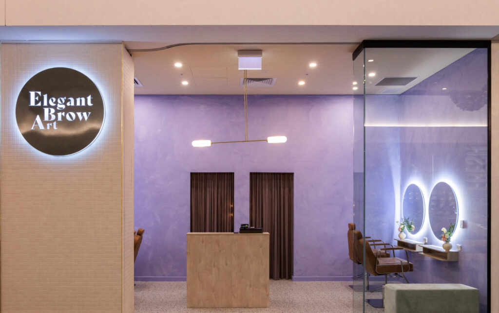 Elegant Brows commercial wellness and beauty fitout done by Total Fitouts Perth South