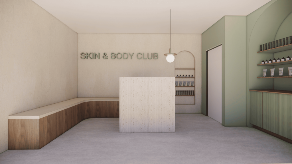 Skin and Body club render by Total Fitouts Sunshine Coast South